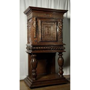Renaissance Carved Wood Credenza – 17th Century Elements, 19th Century Assembly