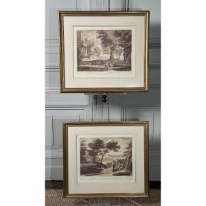 Paire de gravures anglaises d’après Claude Lorrain – John Boydell, 1776