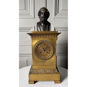 Pendule en bronze doré au buste d’Homère – XIXe siècle