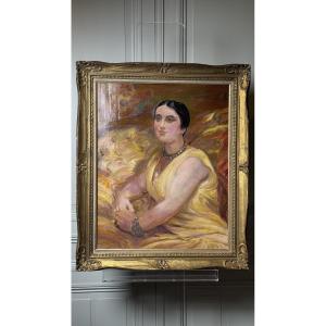 Henry de Groux (1867-1930) Portrait d'élégante, 1928