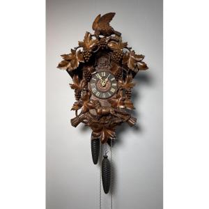 Grand Coucou Forêt-Noire « Le Corbeau et le Renard » – Vers 1900