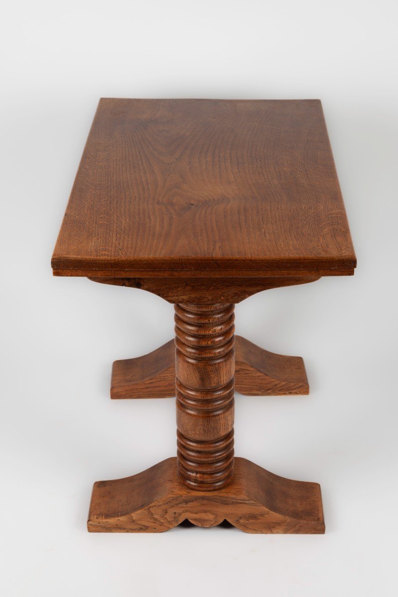 Victor Henri Cortray Solid Oak Coffee Table-photo-2