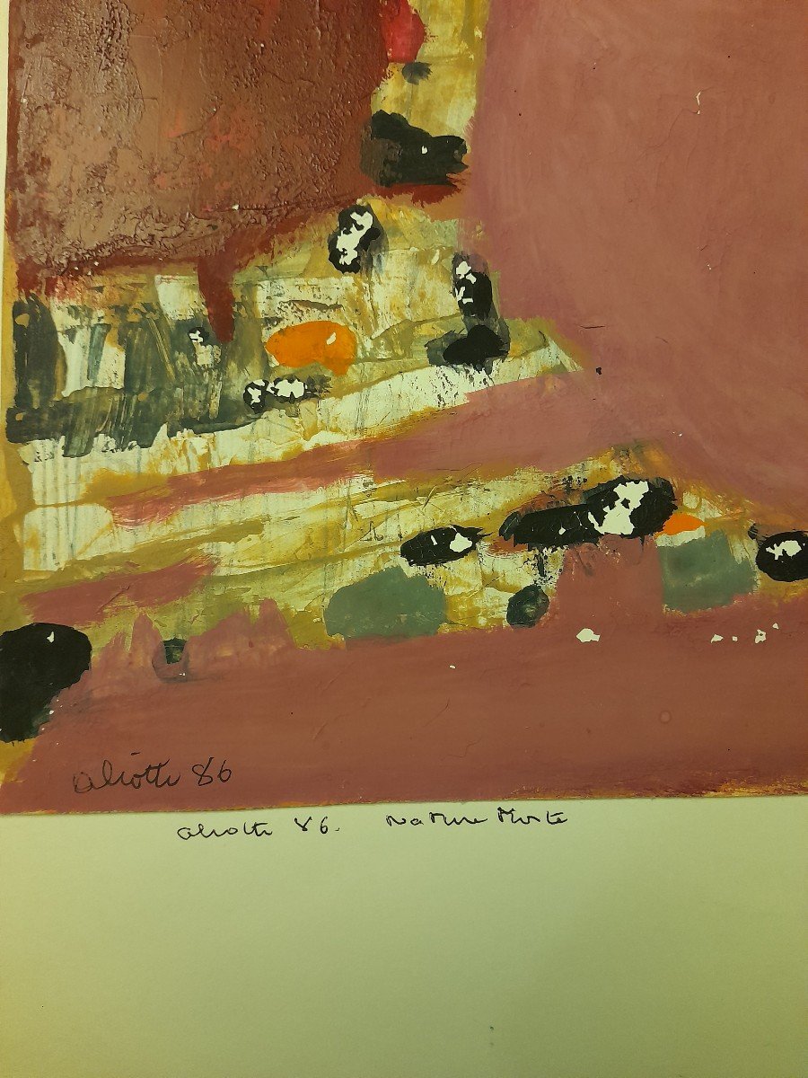 Claude Aliotti Still Life Oil On Paper-photo-3