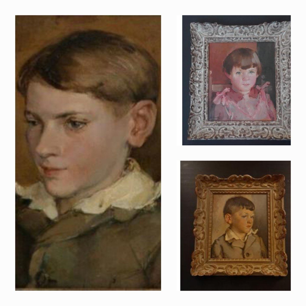 Portrait Of A Young Boy Painted On Panel 1932-photo-1