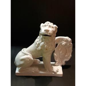 Rouen A Lion In Earthenware 18th Century