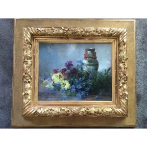 Furcy De Lavau Flowers And Vase Framed