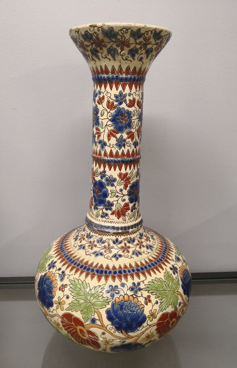 Vase En Céramique Et Emaux Cloisonnés Iznik 