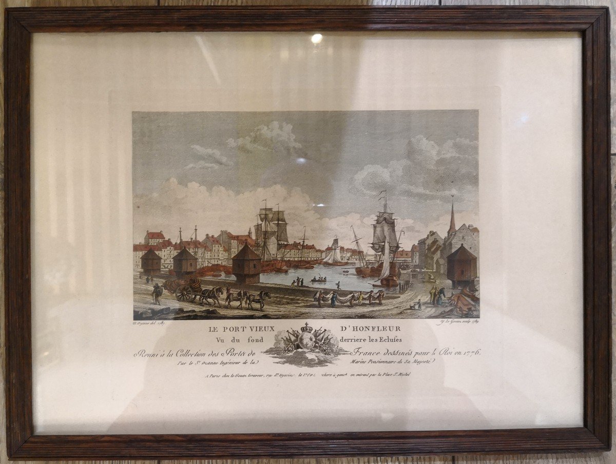 Graving By Yves Le Gouaz (1742-1816) Engraving By Nicolas Ozanne (1728-1811) "the Old Port Of Honfleur"