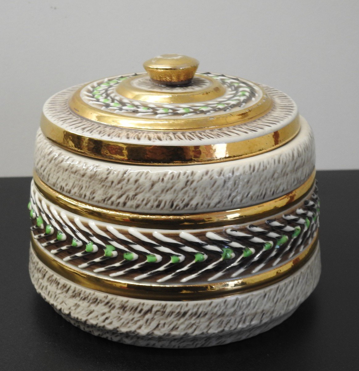 Pot Couvert en Céramique émaillé de Lucien Bridoux 