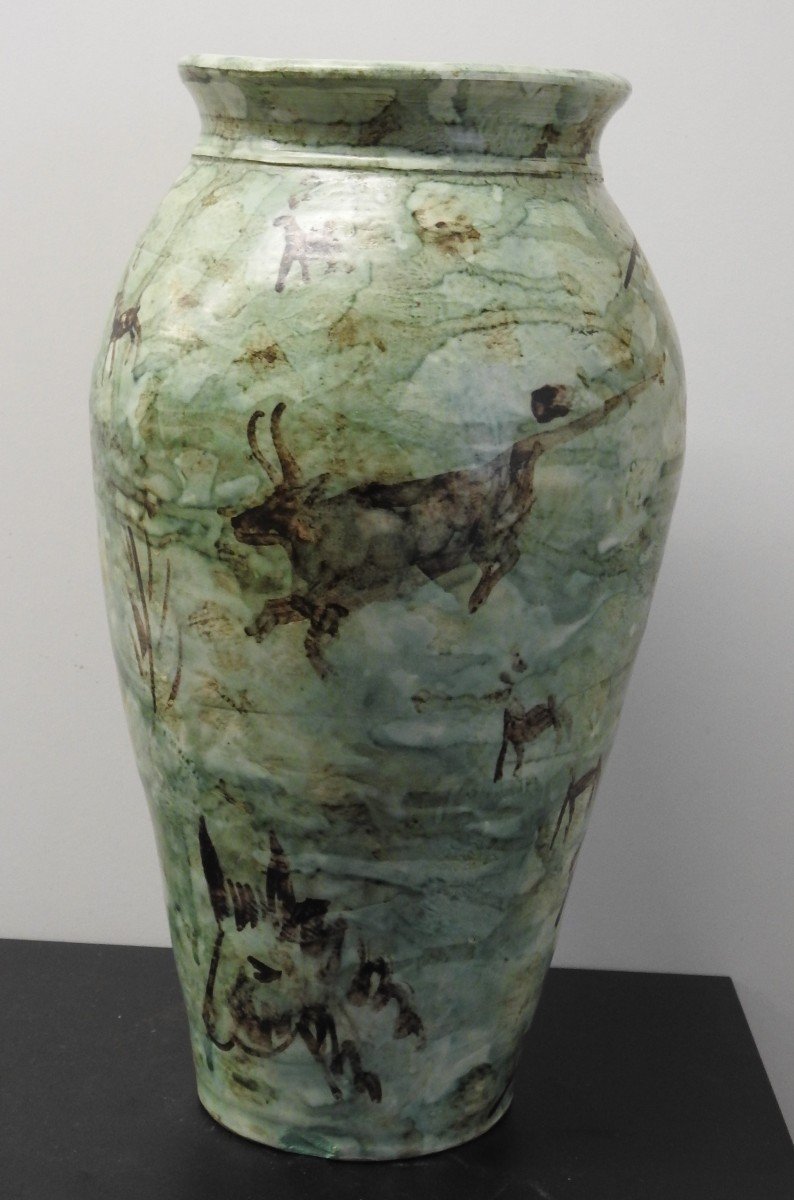 Superb Ceramic Vase Signed Marty