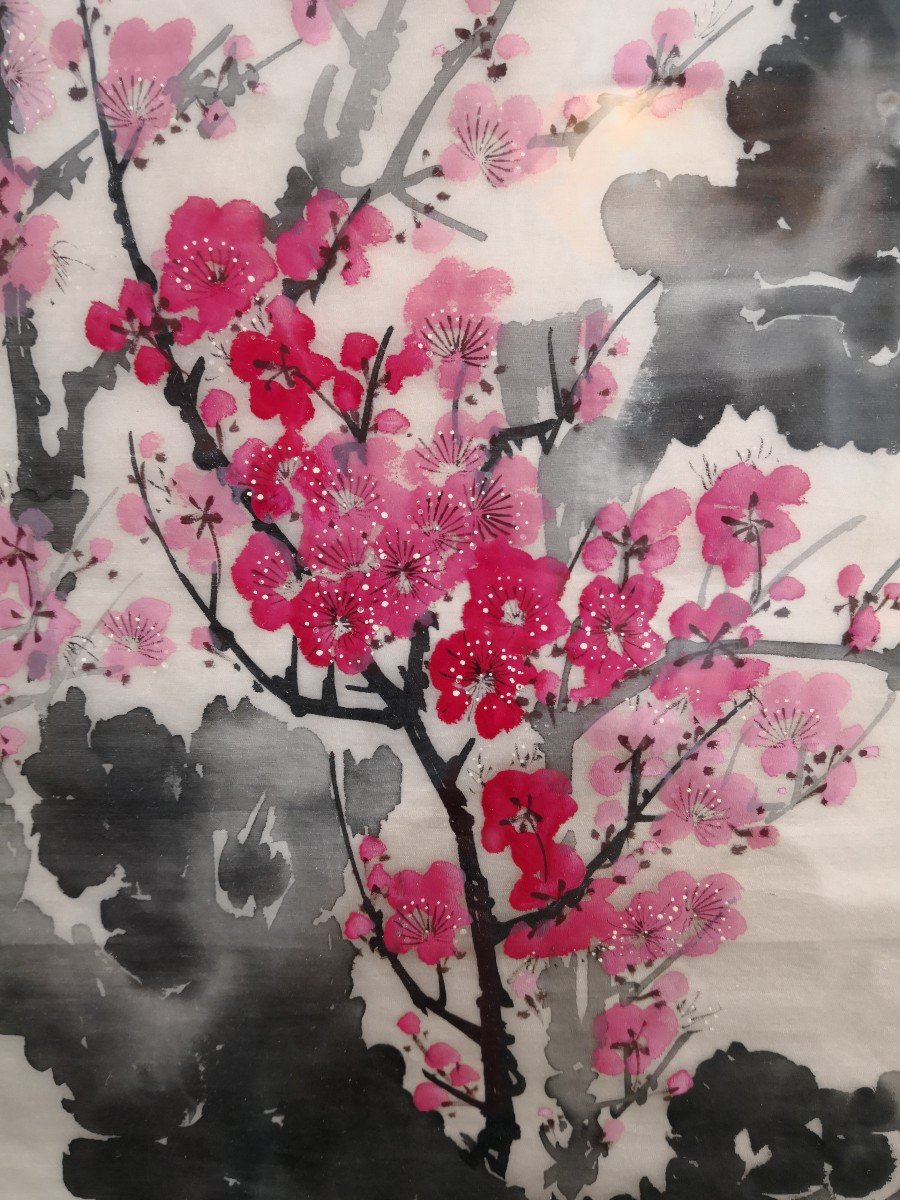 Chine - Suzhou - Peinture Sur Soie - Pommiers En Fleurs-photo-3