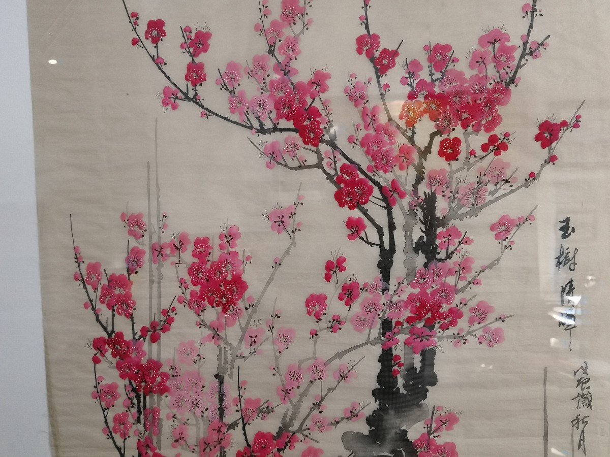 Chine - Suzhou - Peinture Sur Soie - Pommiers En Fleurs-photo-1
