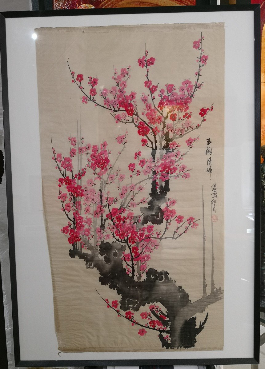 Chine - Suzhou - Peinture Sur Soie - Pommiers En Fleurs