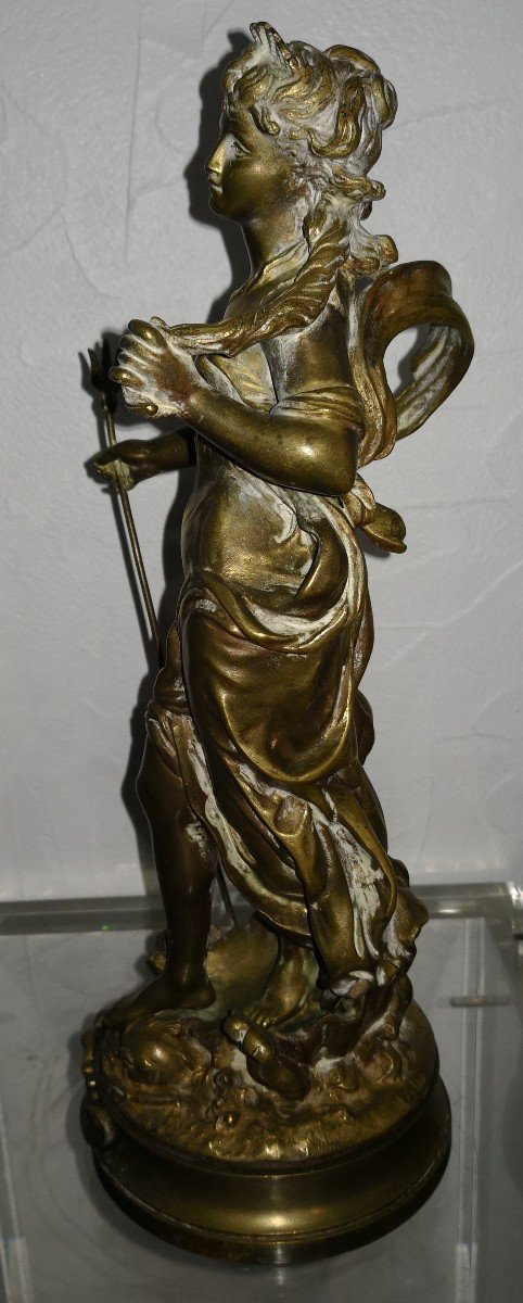 Auguste Moreau (1834-1917) - Sculpture En Bronze Doré - "amphitrite"-photo-2