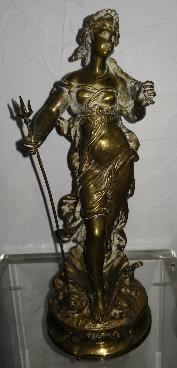 Auguste Moreau (1834-1917) - Sculpture En Bronze Doré - "amphitrite"