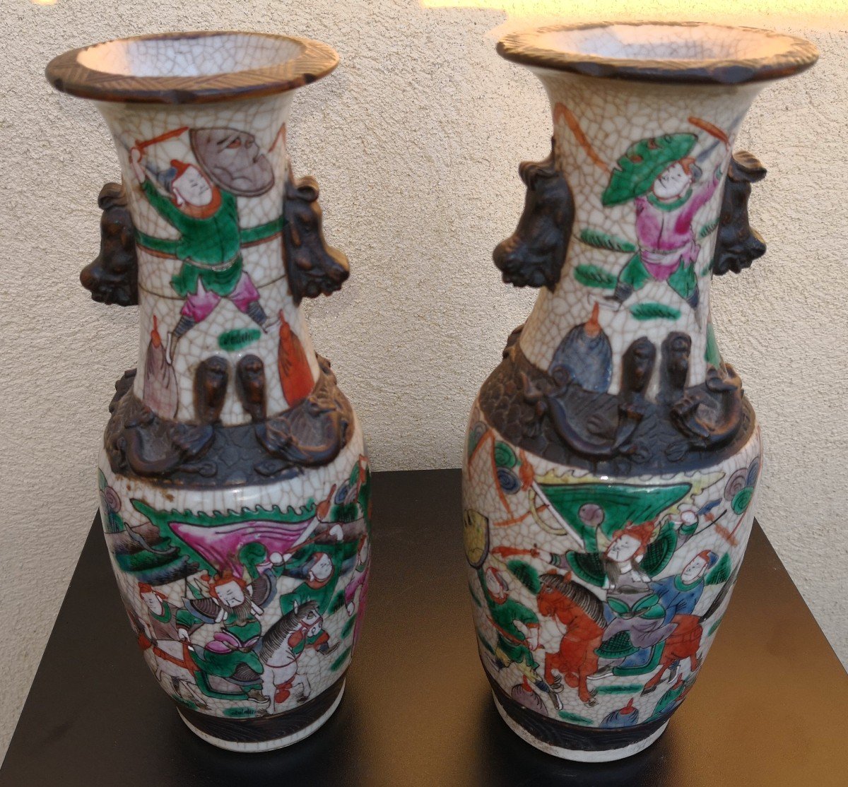 Nanking - China - Pair Of Porcelain Vases - Late 19th Century