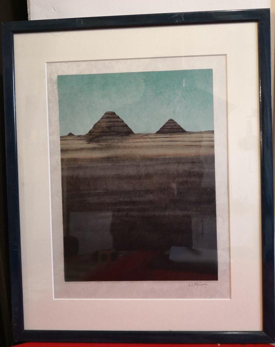 Alain Le Foll 1934-1981 Lithograph Egypt "pyramid Of Kéops"
