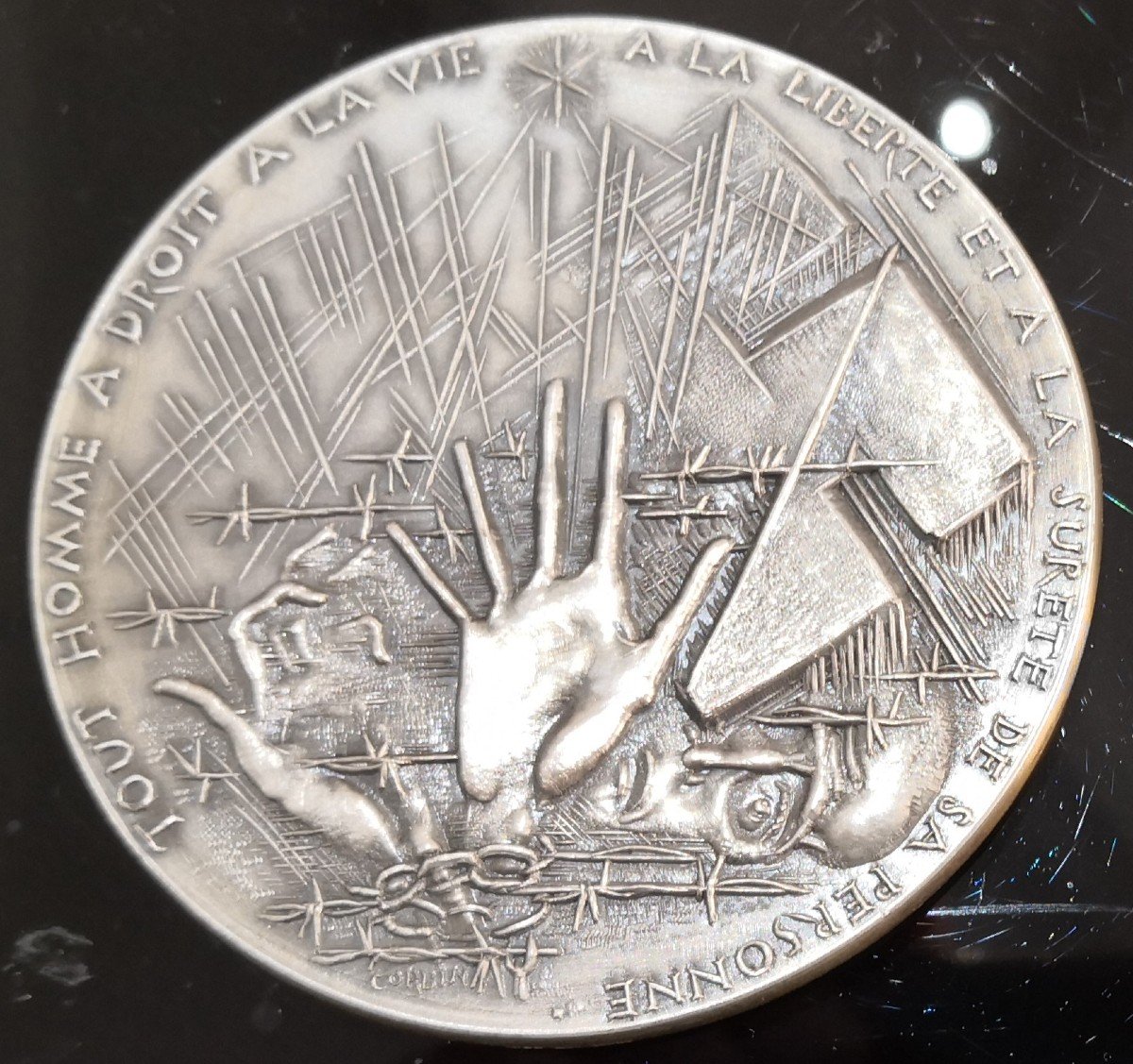 Médaille Argent - XX Eme Anniversaire De La Déclaration Des Droits De l'Homme
