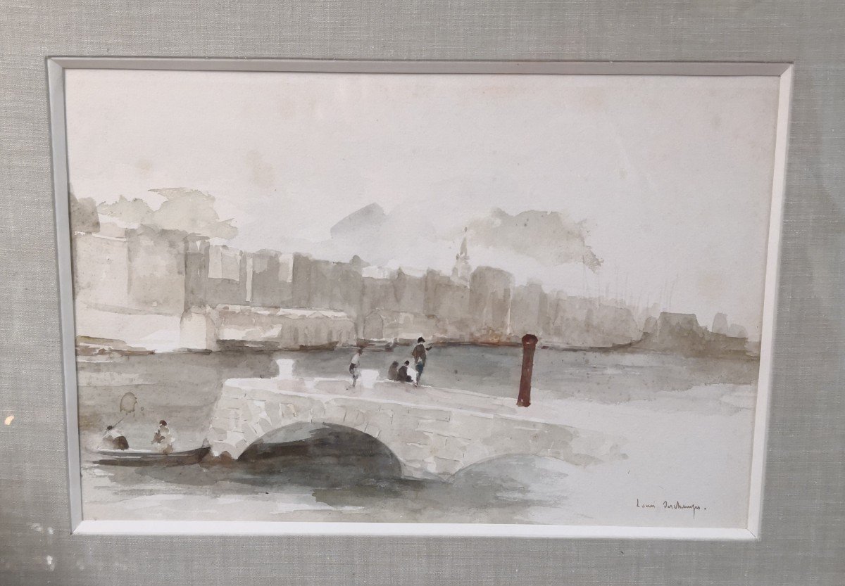 Aquarelle De Louis Deschamps (1842-1902)- 