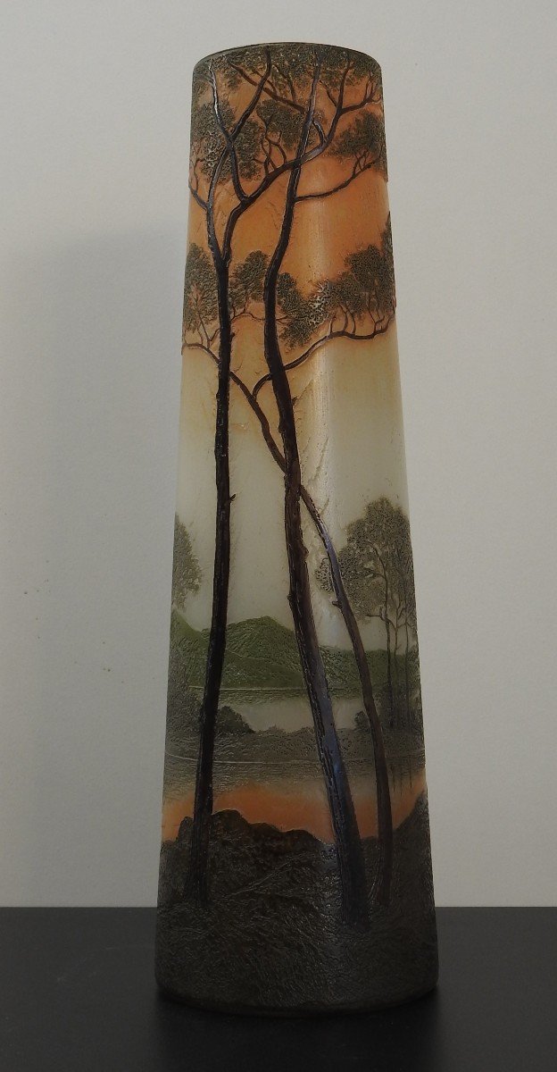 François Théodore Legras - Haut Vase Rouleau