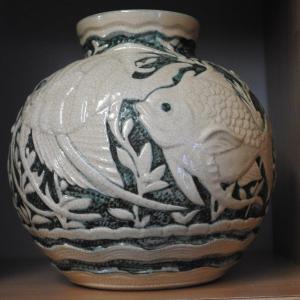 Ceramic And Enamel Vase