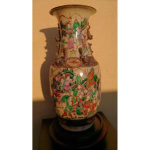 Nankin - Chine - Grand  Vase En Porcelaine - Fin Du XIX