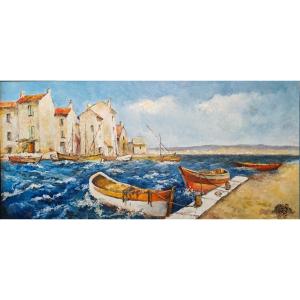 Mer agitée - Huile sur toile Signé Gluzac (1952-2023)  Réf M33