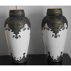 Boch La Louvière - Pair Of Large Vases