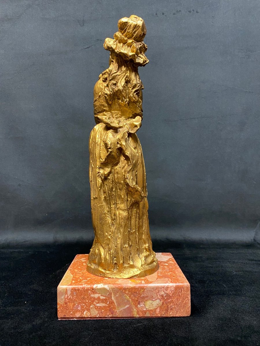 Statue bronze doré "élégante "-photo-3