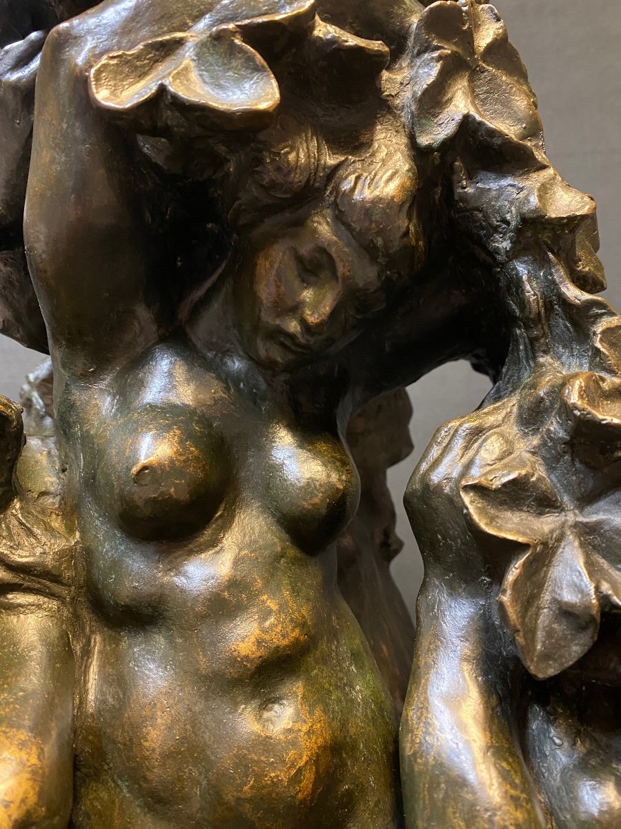 Groupe en bronze de Léon Ernest Drivier période Art-déco-photo-4