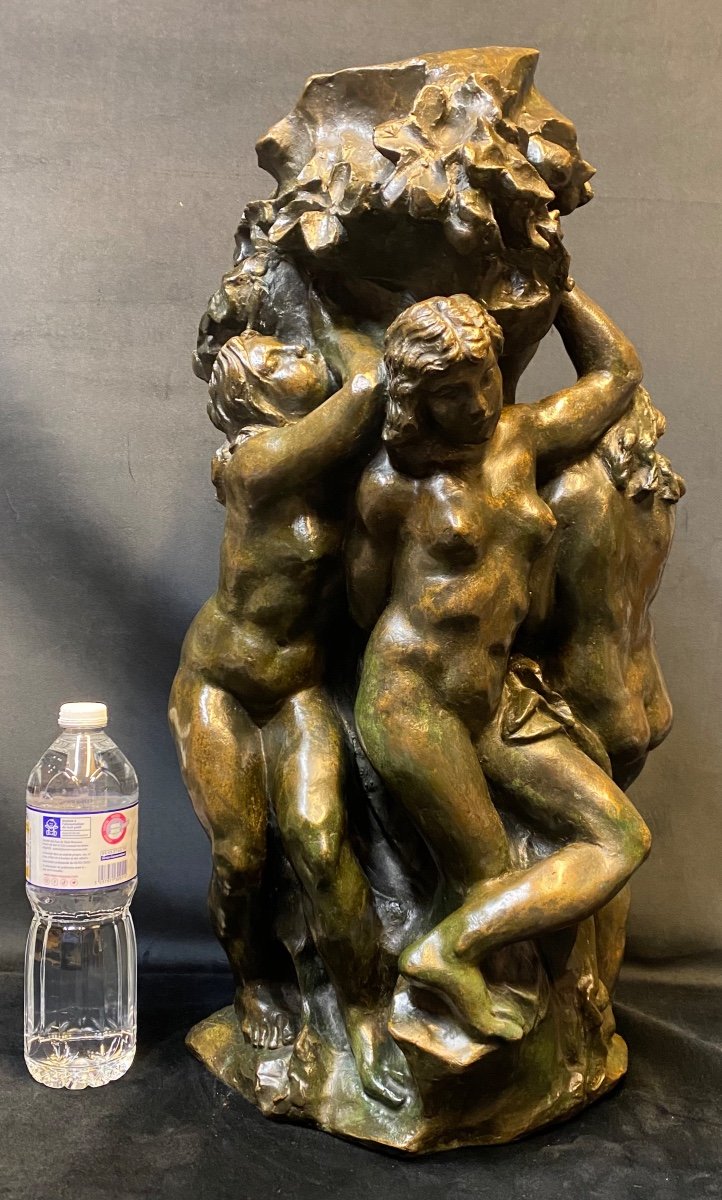 Groupe en bronze de Léon Ernest Drivier période Art-déco-photo-4