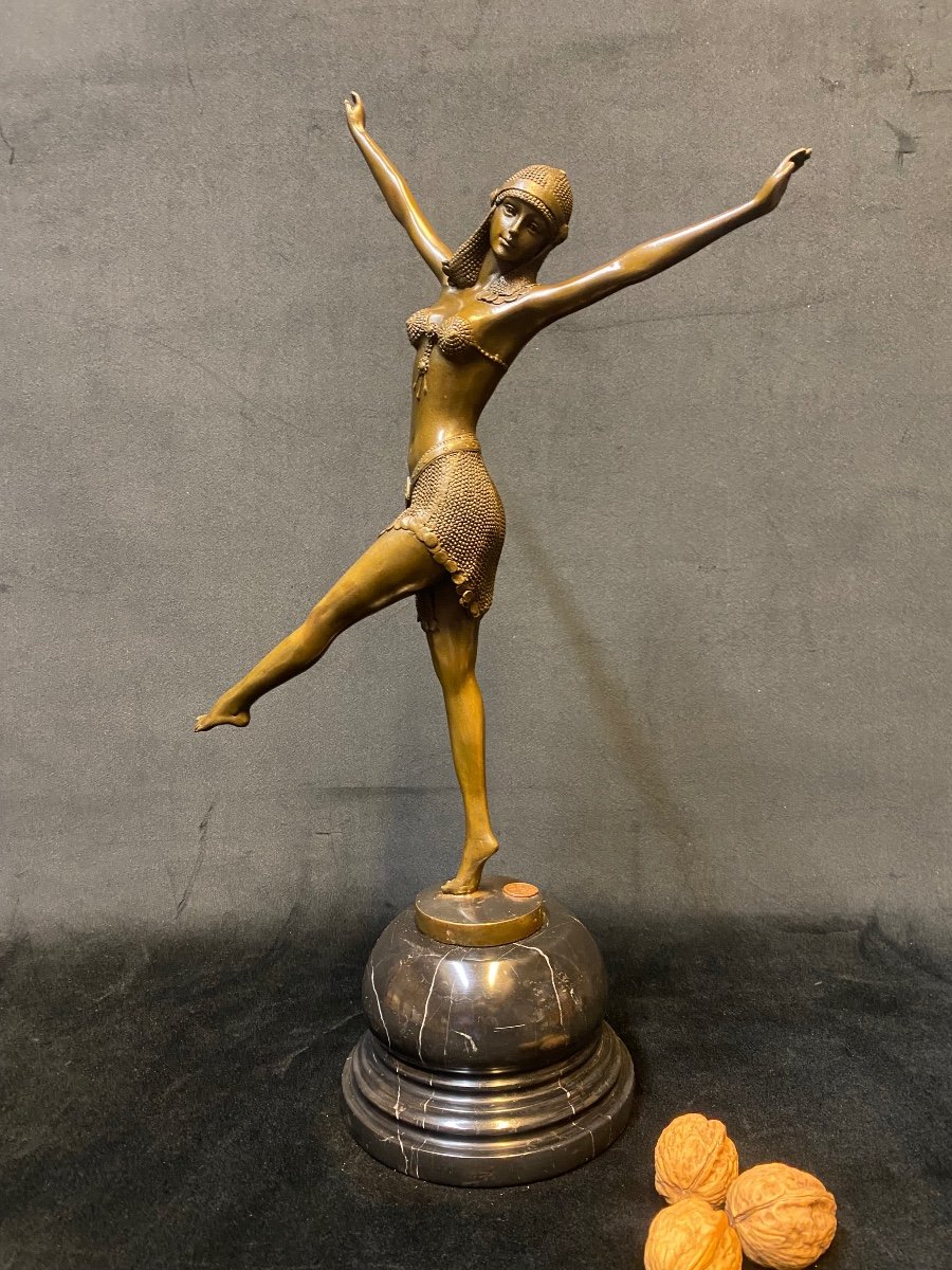 Sculpture en bronze Art-déco « ballet Russe »-photo-3
