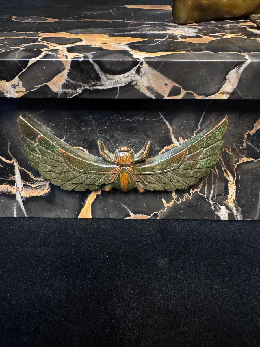 Art Deco Bronze Sculpture – Dancer And Flute Player -photo-6