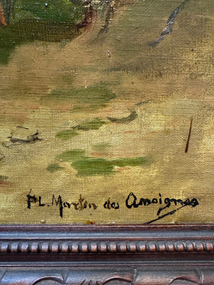 Tableau "Troupe d’oies dans un paysage champêtre ” de  Martin des Amoignes-photo-3