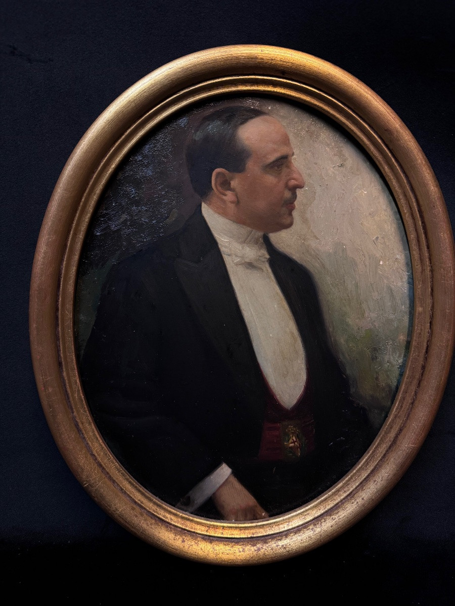 Pair Of Portraits Of Notable Figures, In Oval Medallions, Late 19th Century-photo-4