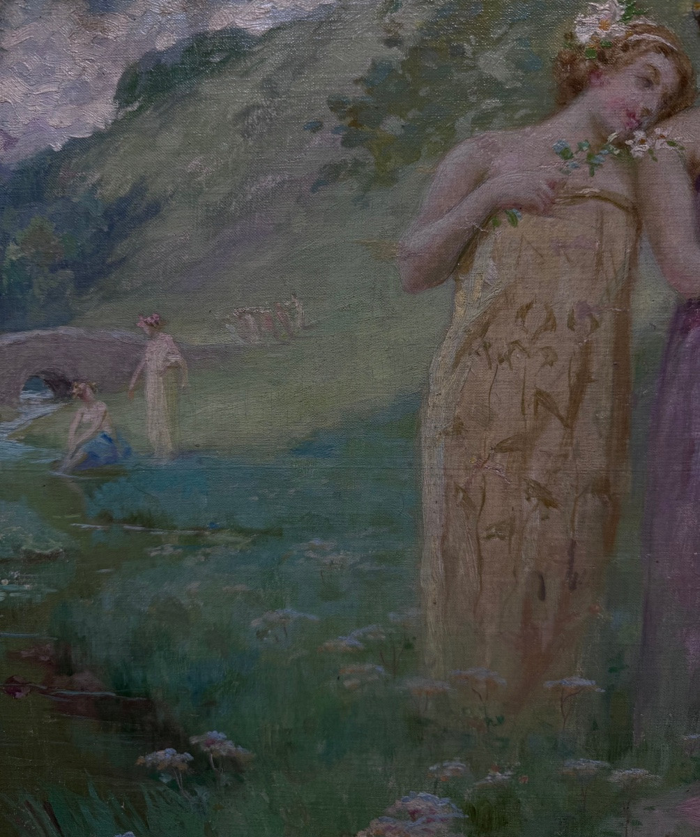 Painting "symbolic Allegory Of The Three Graces" By Sarkis E-photo-2