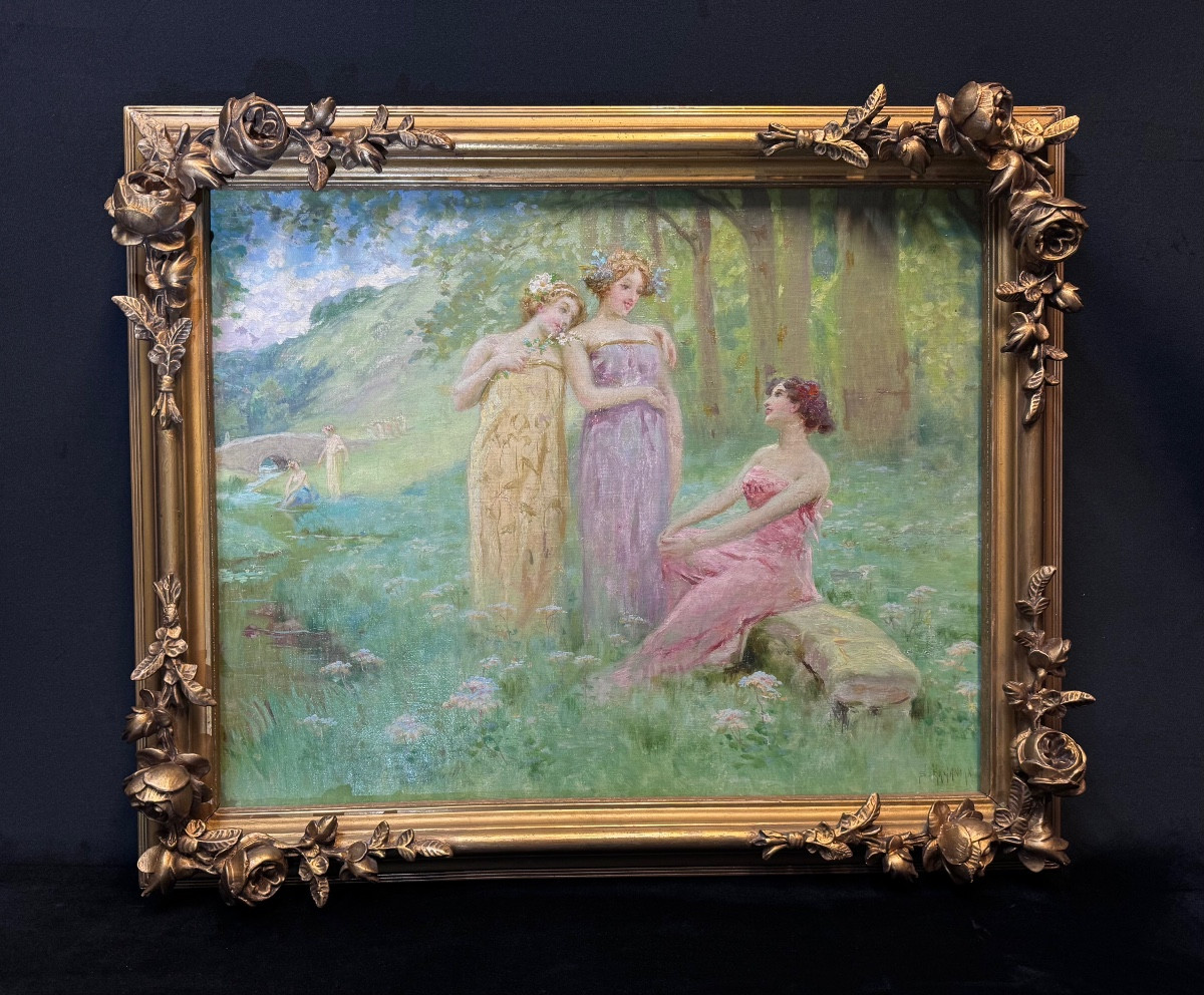 Painting "symbolic Allegory Of The Three Graces" By Sarkis E