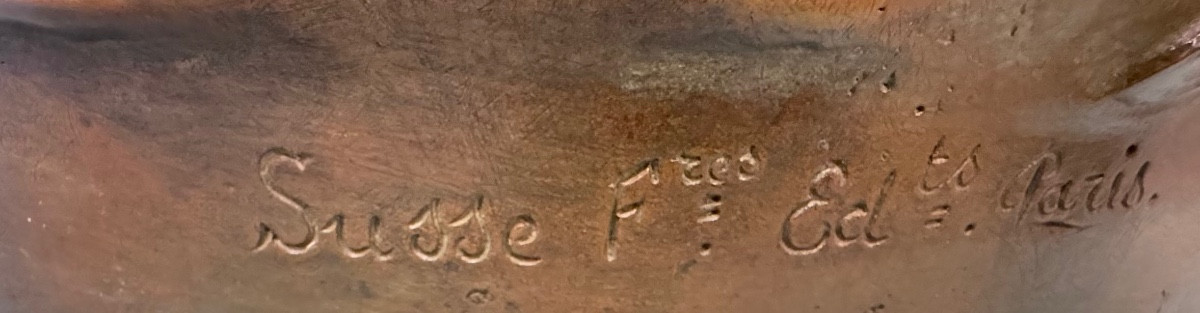 Femme au coquillage – Important bronze signé André-Joseph Allar, fonte Susse Frères, fin XIXᵉ s-photo-1