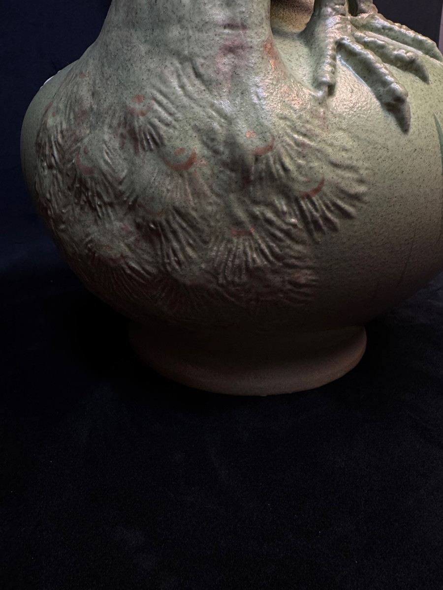 Vase Art nouveau en grès “au paon” Europe centrale, entourage Zsolnay, vers 1900-photo-5