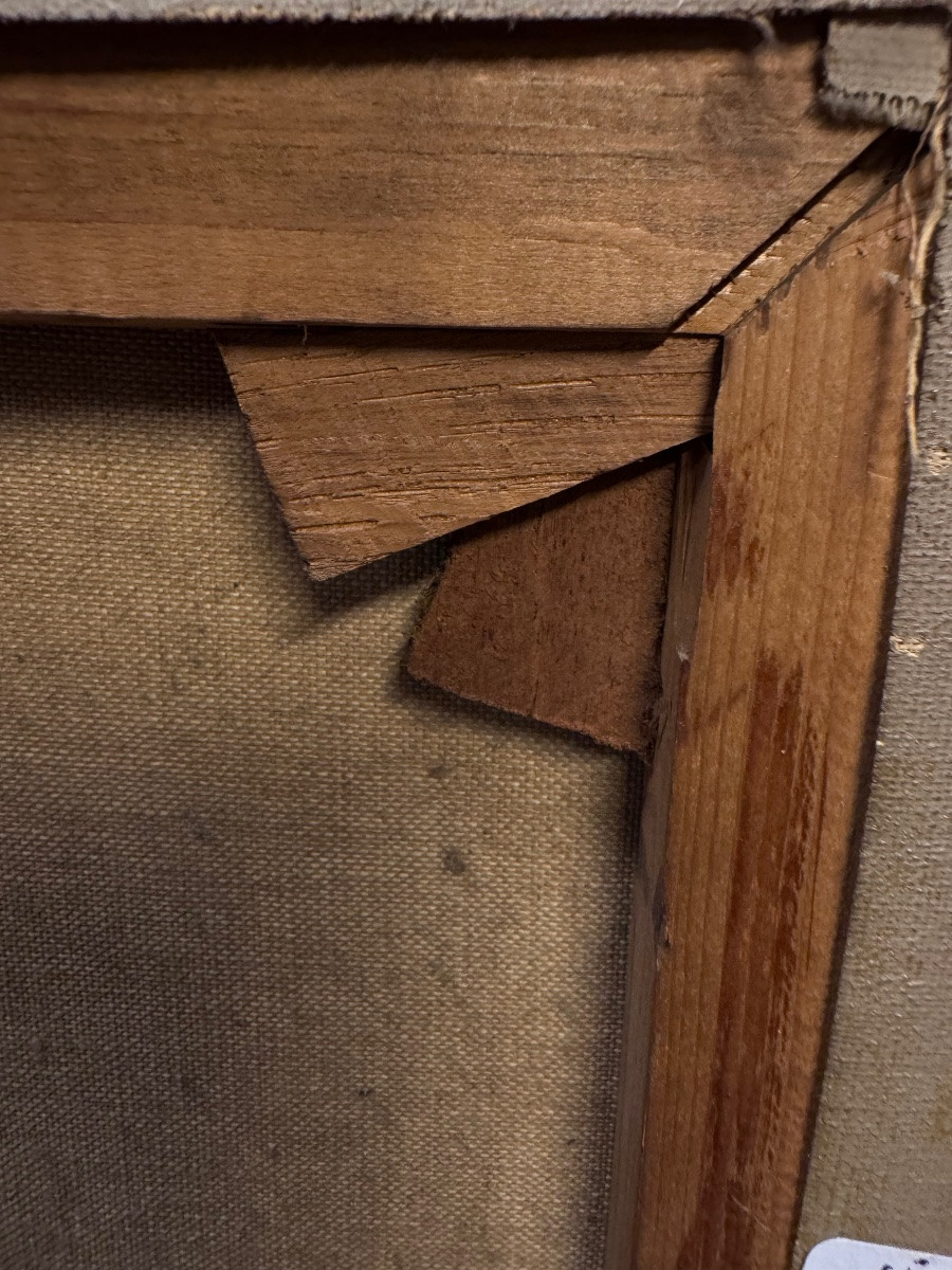 Oil On Canvas “portrait” Of Aurélia Della Corte Szvatek, 20th Century -photo-3