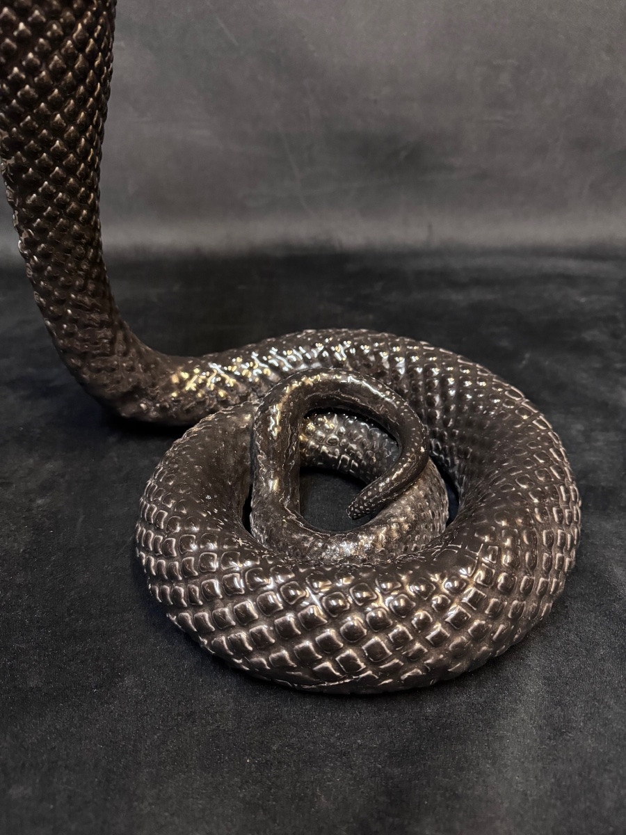 Cobra en céramique  dans le goût de Tommaso Barbi  Italie, vers 1970-photo-4