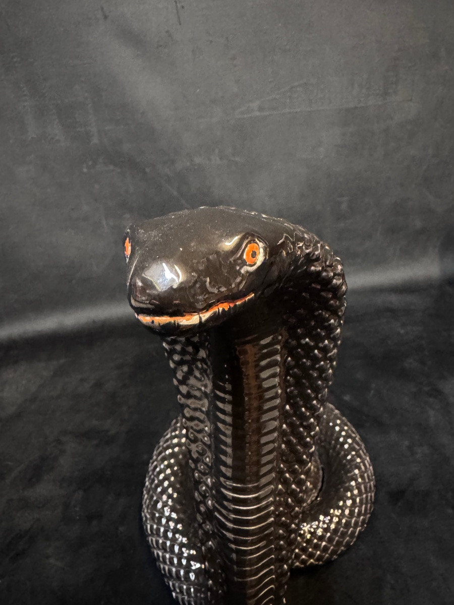 Cobra en céramique  dans le goût de Tommaso Barbi  Italie, vers 1970-photo-2