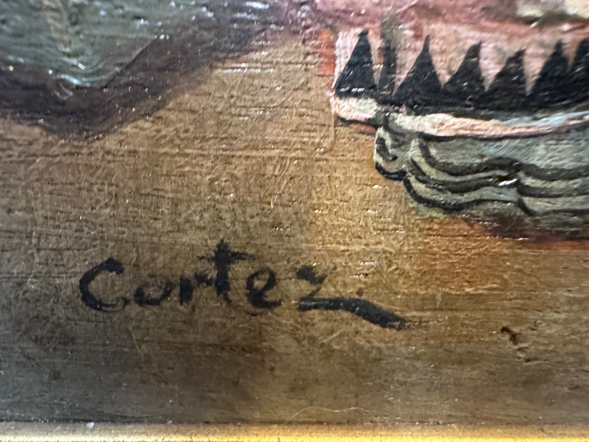 Oil On Panel, Spanish/gypsy Dance Scene, Signed “cortez”-photo-3