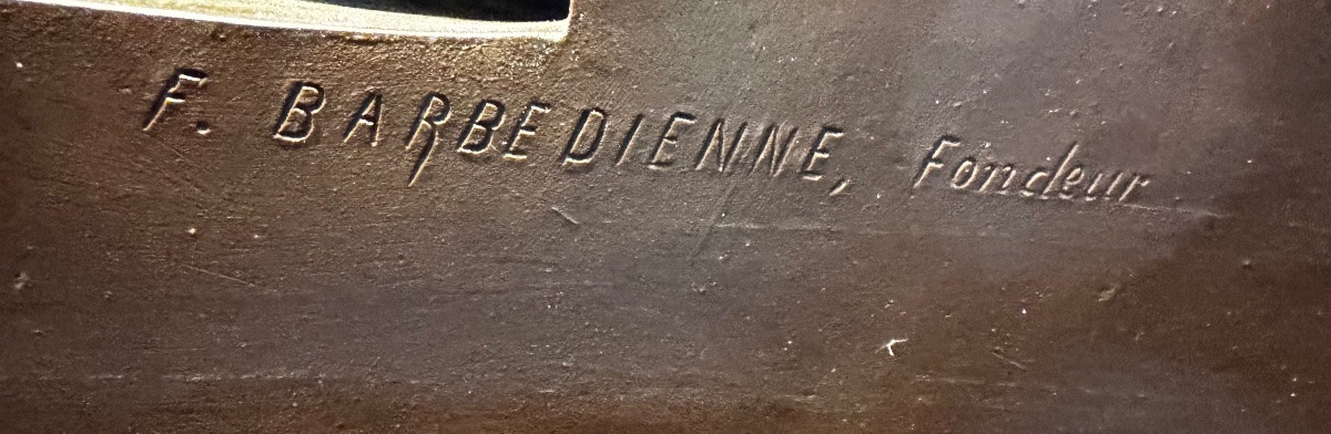 Important Bronze, La Pensée By Henri Chapu, Barbedienne Foundry, Medal Patina, 19th Century.-photo-2