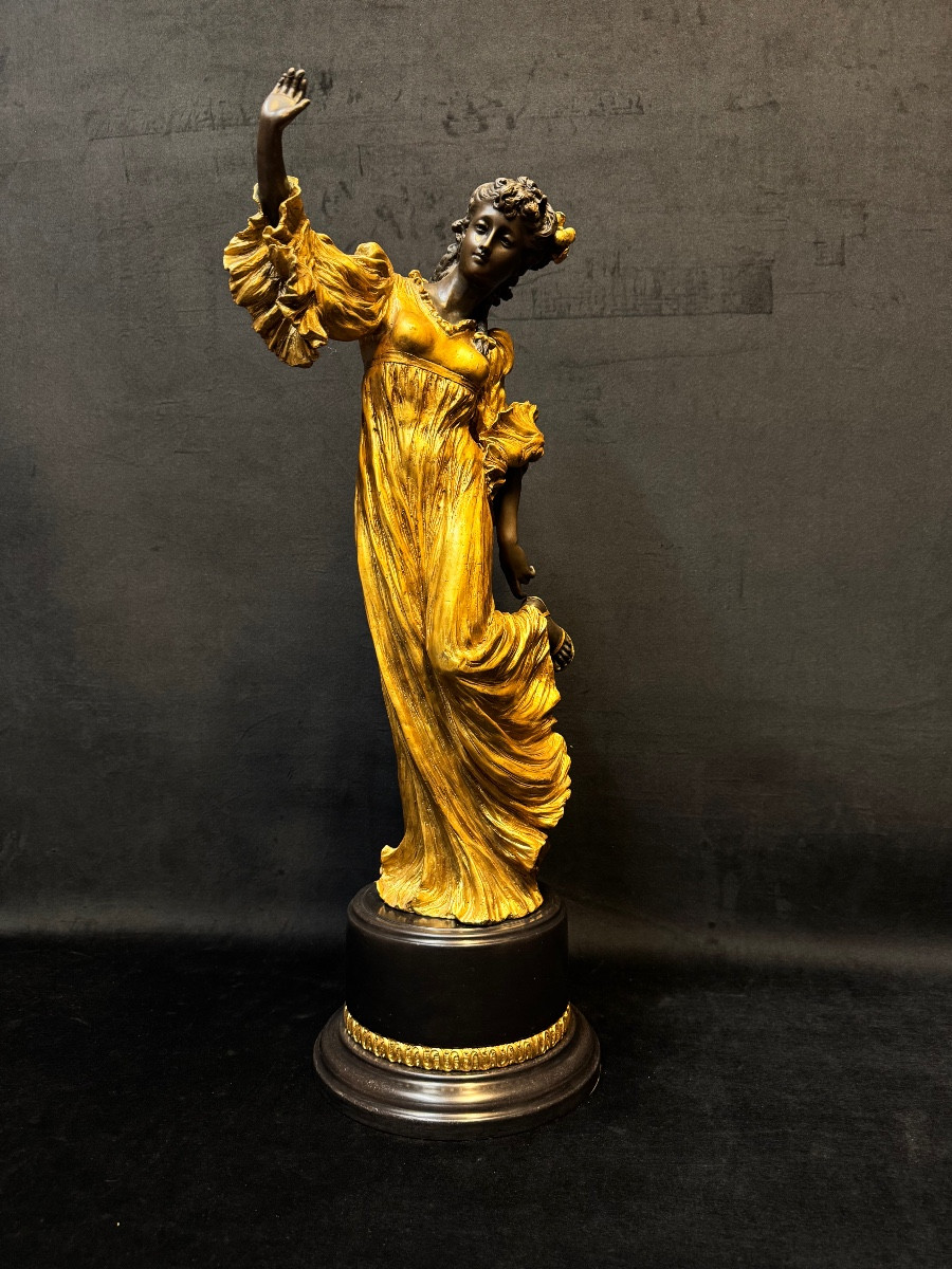 Gilded Bronze And Brown Patina Sculpture - Milo (1893–1970) – 59 Cm-photo-2