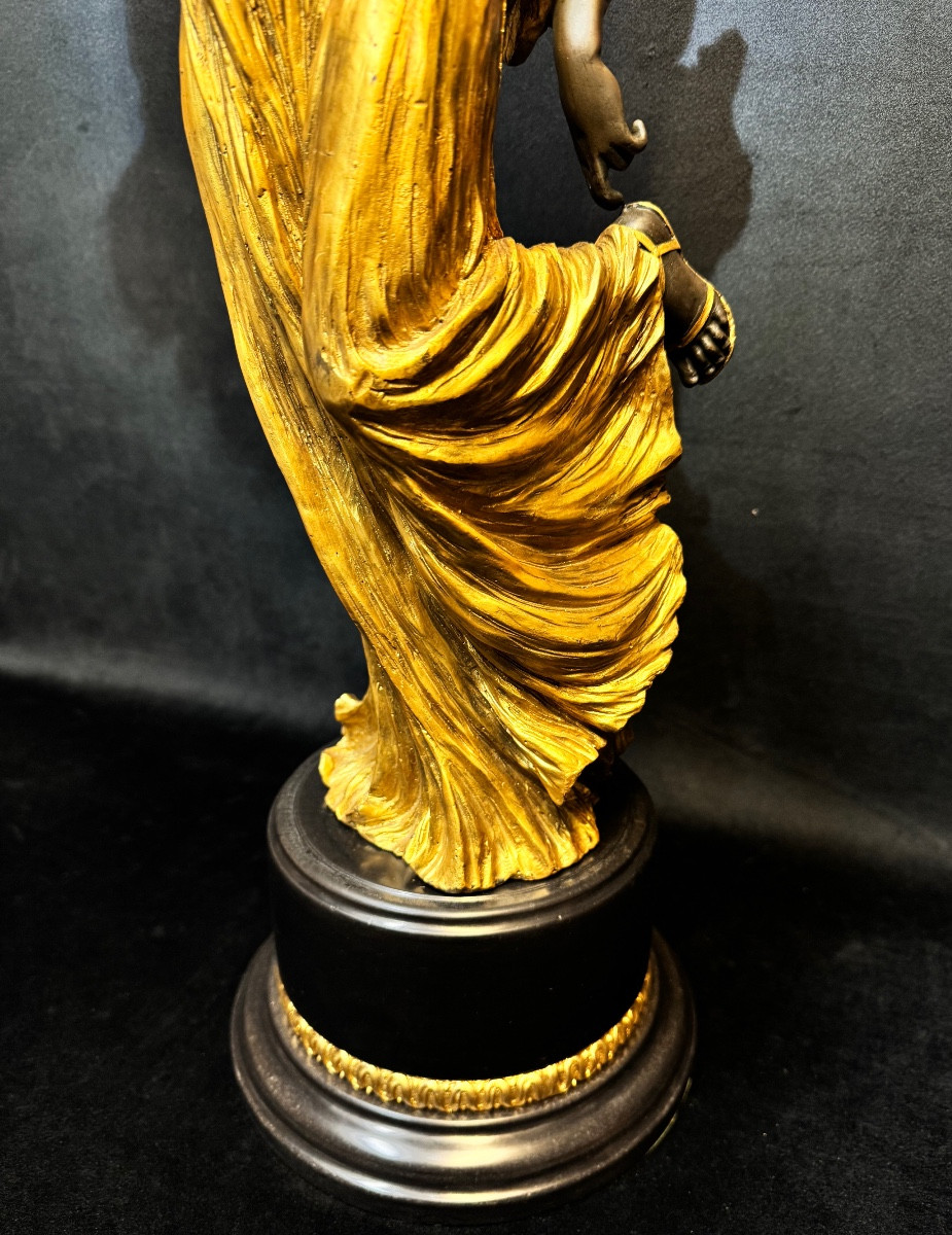 Gilded Bronze And Brown Patina Sculpture - Milo (1893–1970) – 59 Cm-photo-4