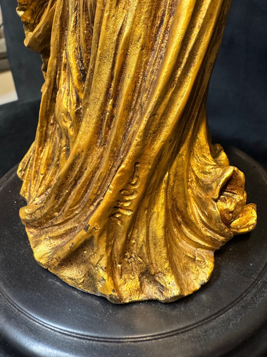 Gilded Bronze And Brown Patina Sculpture - Milo (1893–1970) – 59 Cm-photo-1