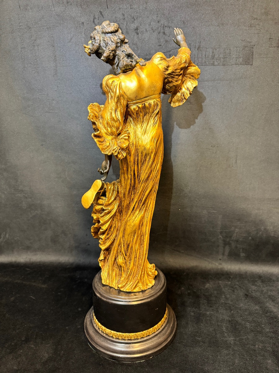 Gilded Bronze And Brown Patina Sculpture - Milo (1893–1970) – 59 Cm-photo-2