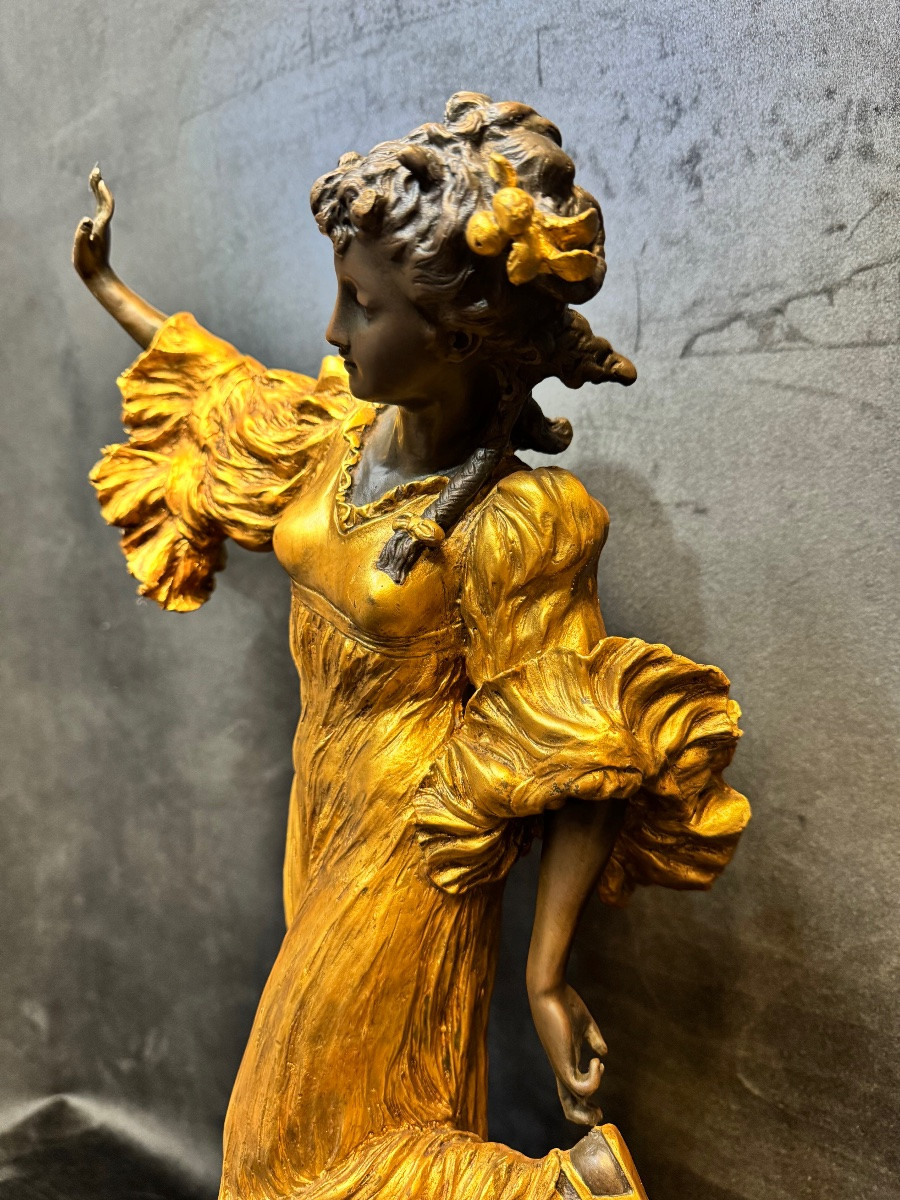 Gilded Bronze And Brown Patina Sculpture - Milo (1893–1970) – 59 Cm-photo-4