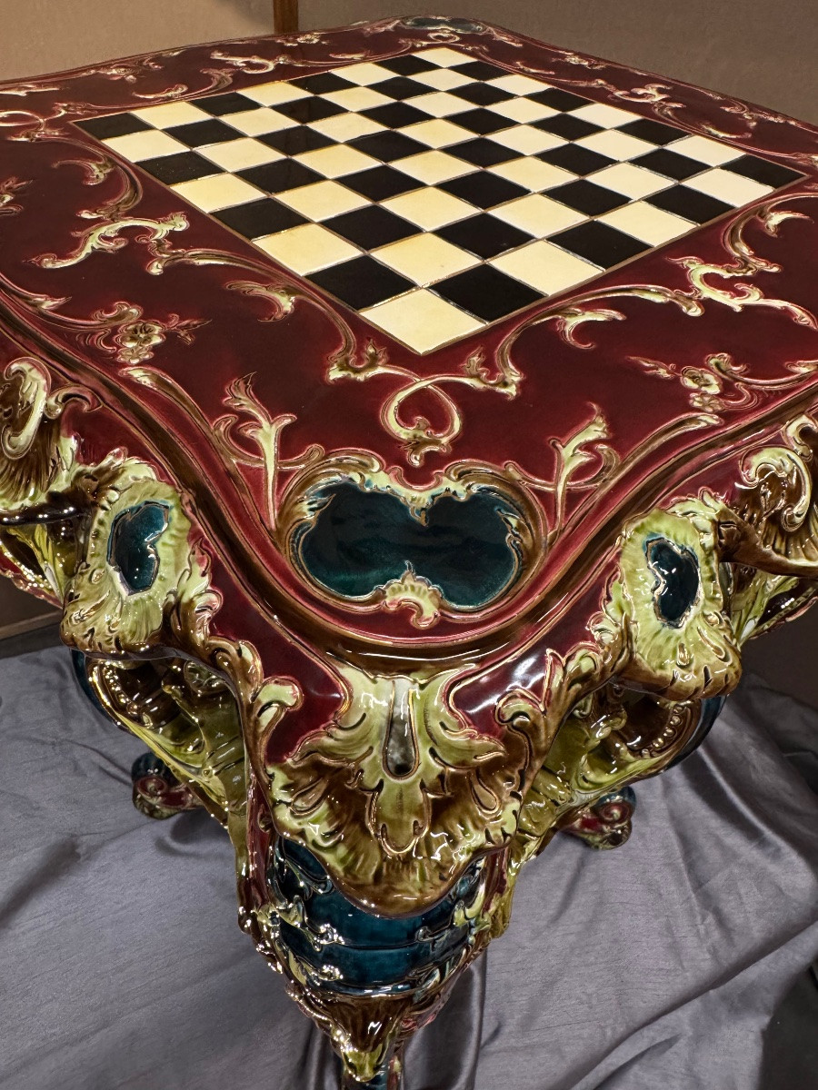 Wilhelm Schiller & Son Earthenware Chess Table-photo-6